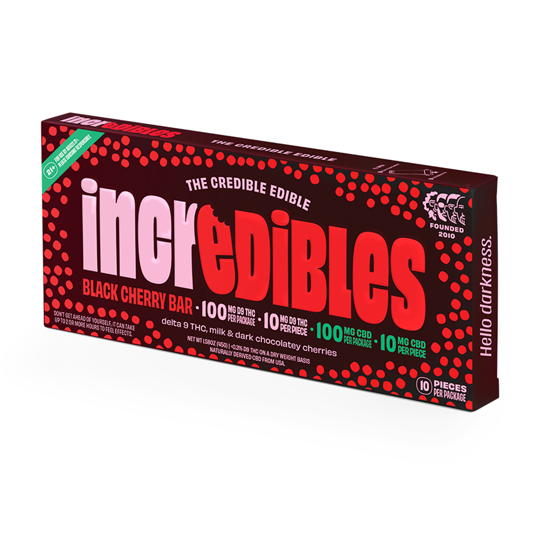 Delta 9 THC 100MG Incredibles Chocolate Bar / Black Cherry